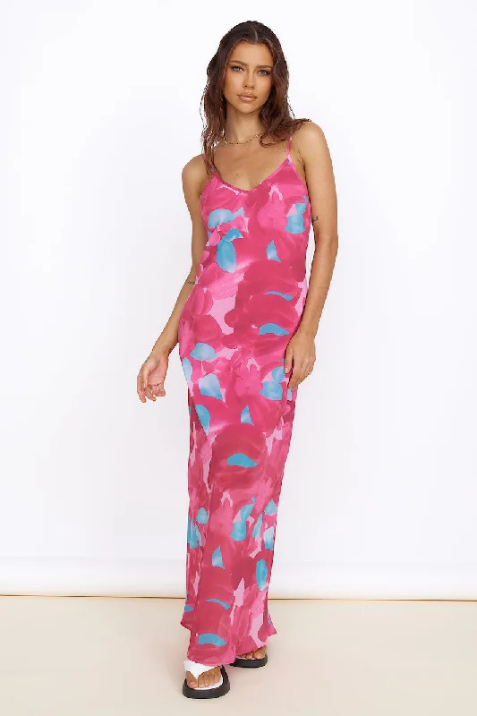 Make Up My Mind Maxi Dress Pink Trendy Maxi Dress with Straps