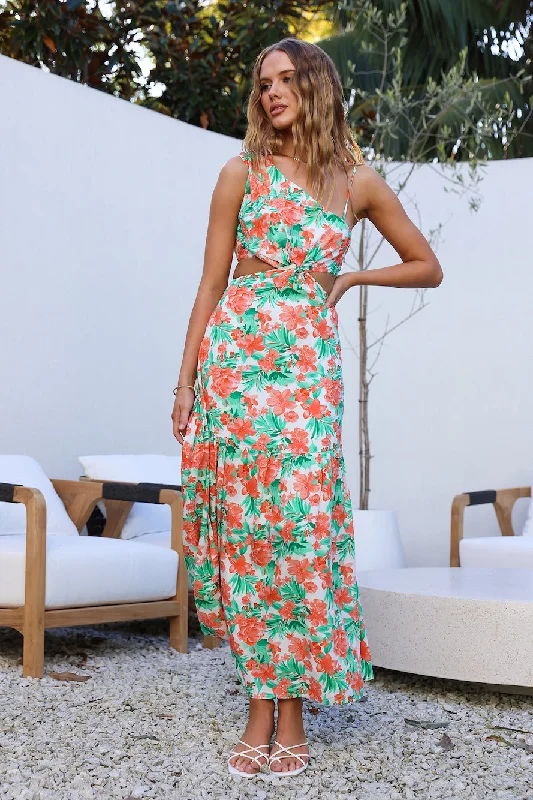 Meet Cute Maxi Dress Orange Fashionable Halter Neck Maxi Dress