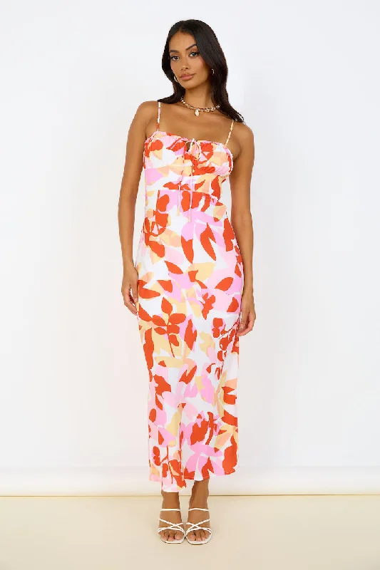 Must Be Love Maxi Dress Pink Trendy V-Neck Maxi Dress