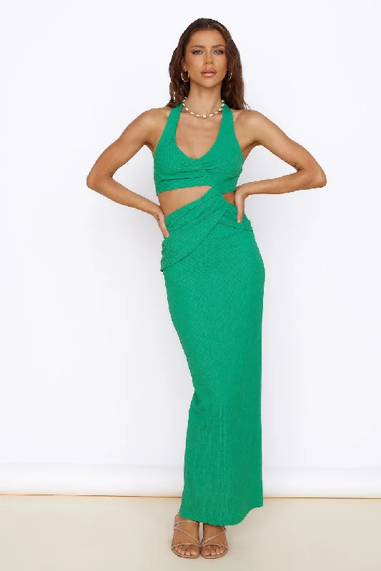 New Found Purpose Maxi Dress Green Elegant Sleeveless Maxi Dress