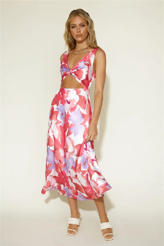 Obsession Maxi Dress Pink Comfortable Ruffle Hem Maxi Dress