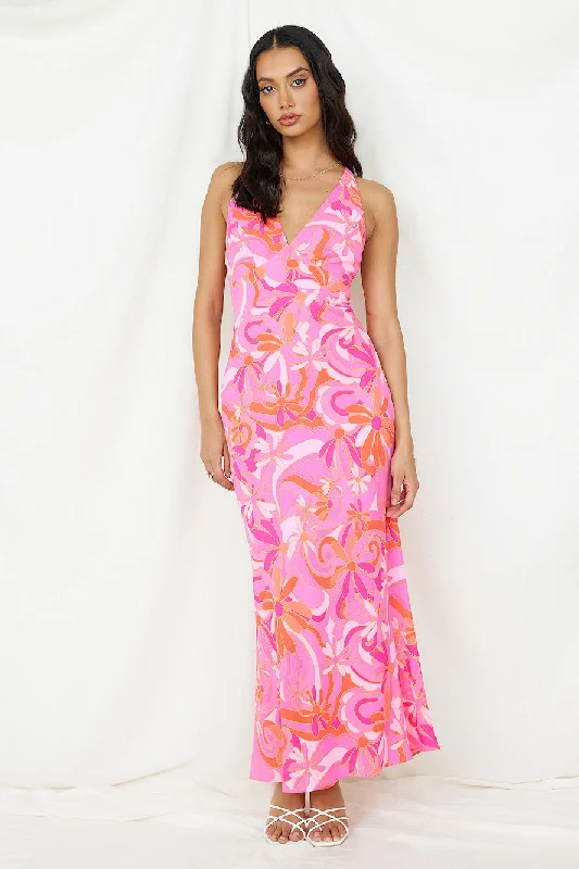 Pinky Promise Maxi Dress Pink Trendy A-Line Maxi Dress