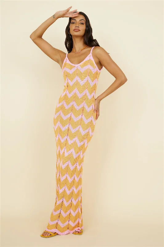 Portugal Sun Maxi Dress Pink Comfortable Flowy Maxi Dress