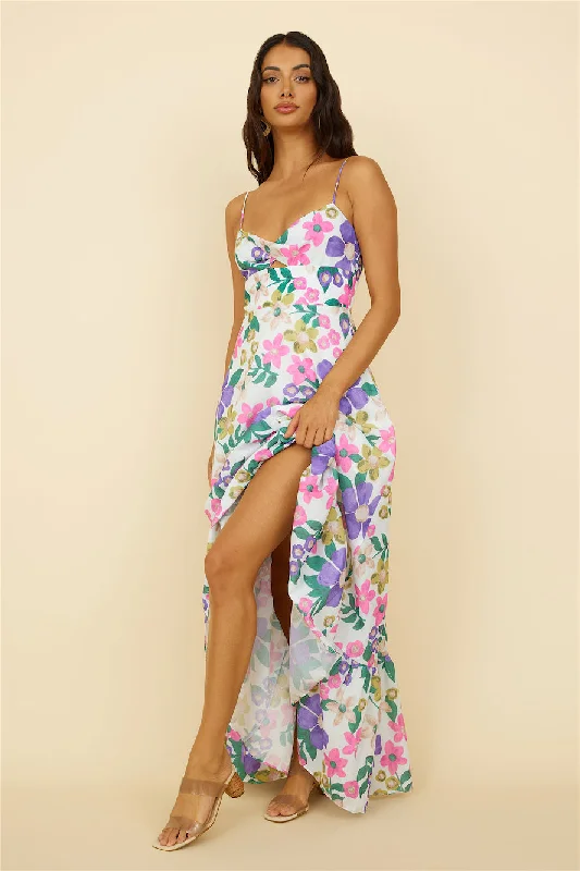 Song Of The Sky Maxi Dress Multi Trendy Satin Maxi Dress