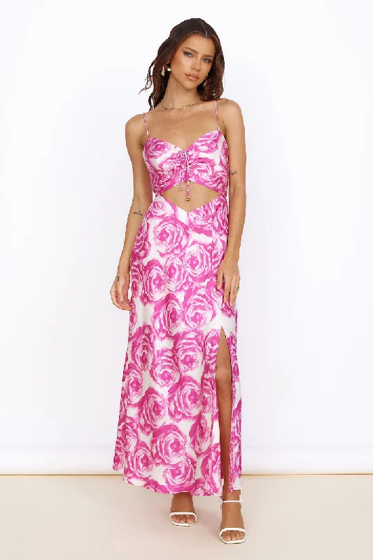 Star Gazers Maxi Dress Pink Stylish A-Line Maxi Dress