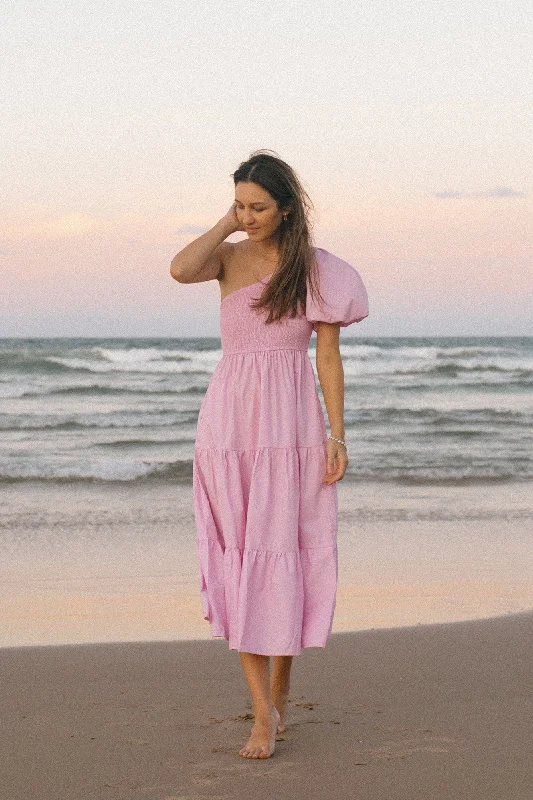 Strawberry Daiquiri Maxi Dress Pink Trendy Floral Print Maxi Dress