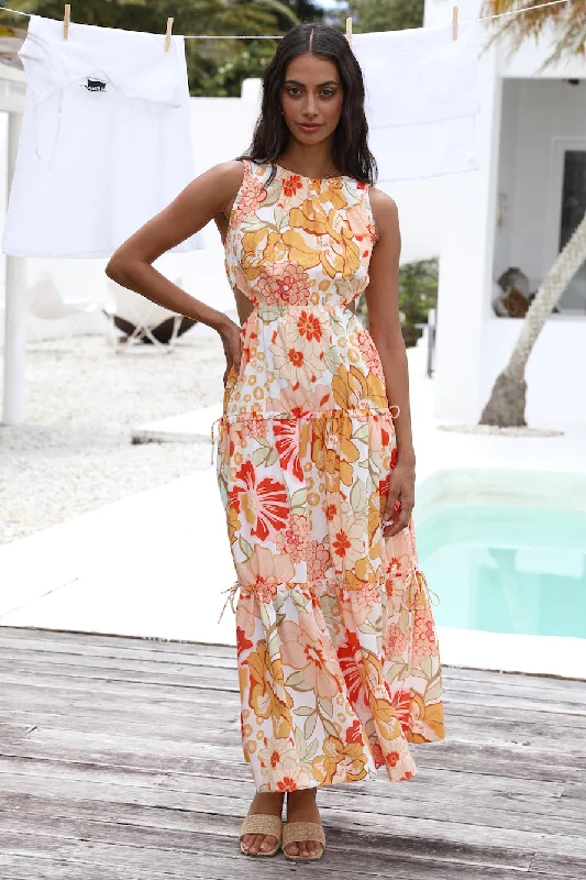 Summer Sweetheart Maxi Dress Orange Trendy Printed Maxi Dress