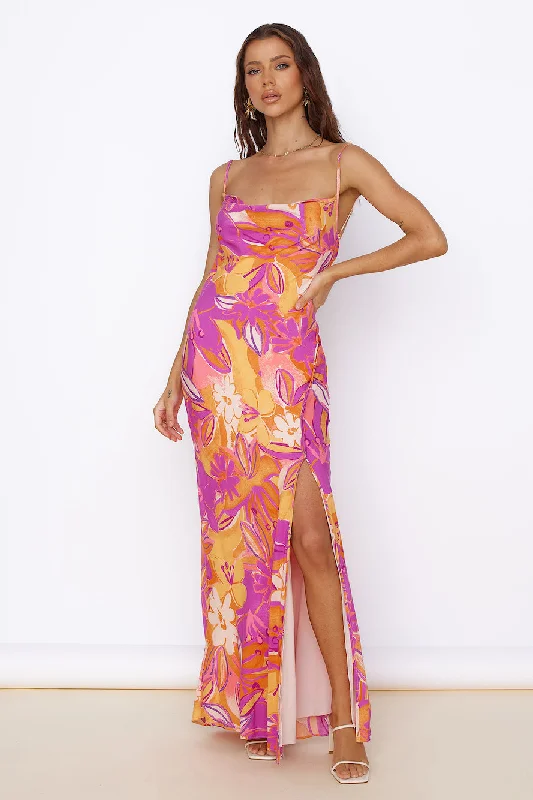 Tropical Sunrise Maxi Dress Multi Comfortable Casual Maxi Dress