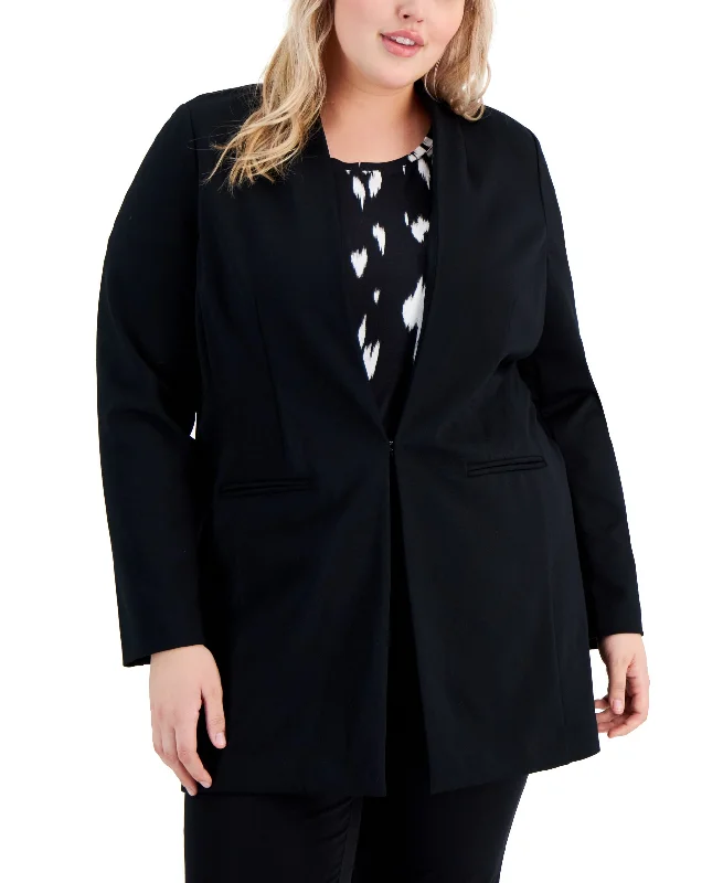 Alfani Plus Size Shawl Collar Jacket Notch Collar Peter Pan Collar Cowl Neck