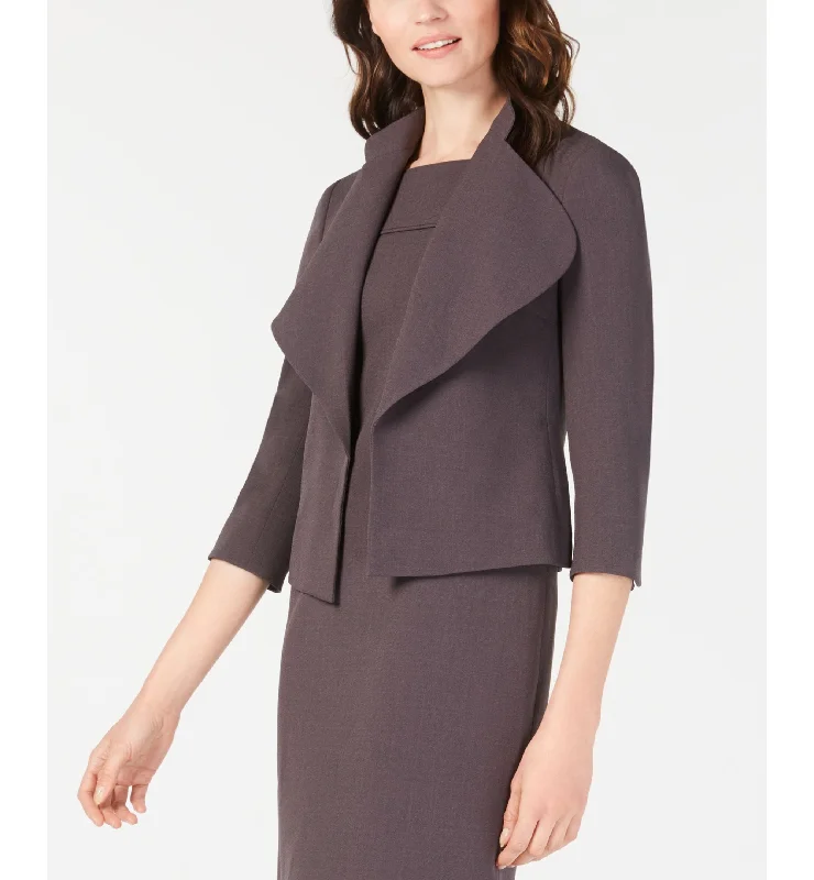 Anne Klein Cascade Lapel Jacket Print Jacket Jacquard Jacket Patchwork Jacket