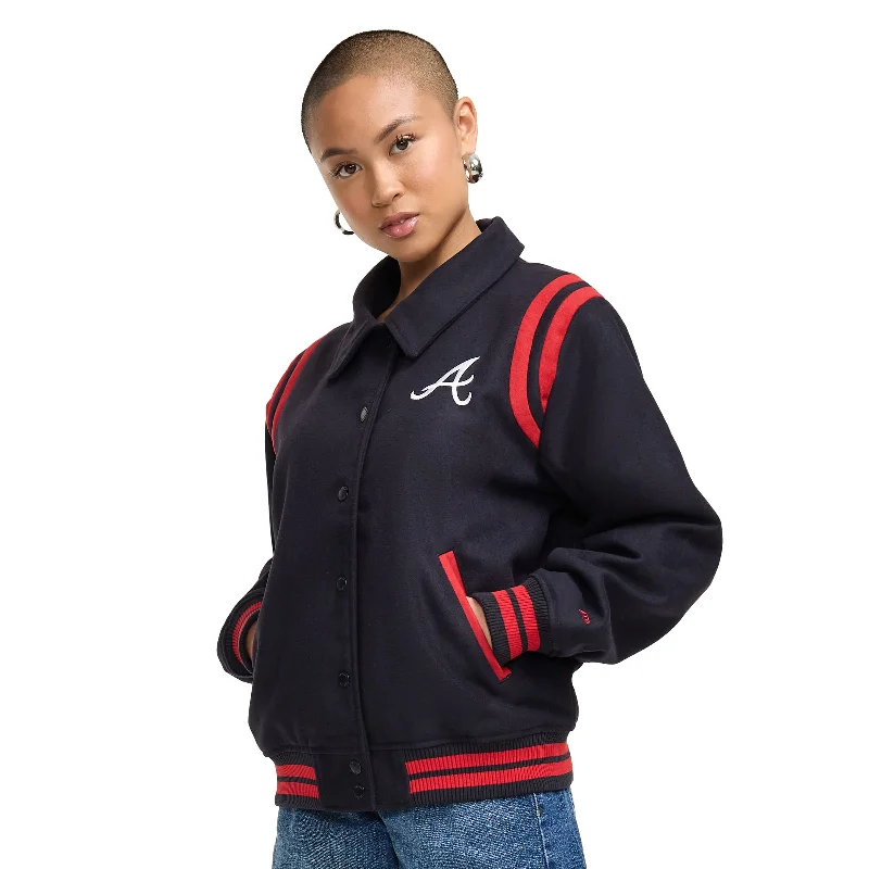 Atlanta Braves Sport Night Women's Jacket Welt Pockets Slit Pockets Flap Pockets