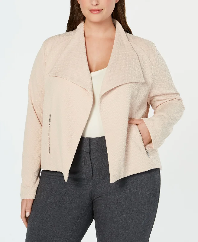 Calvin Klein Plus Size Wing Collar Textured Jacket Mesh Jacket Canvas Jacket Denim Jacket