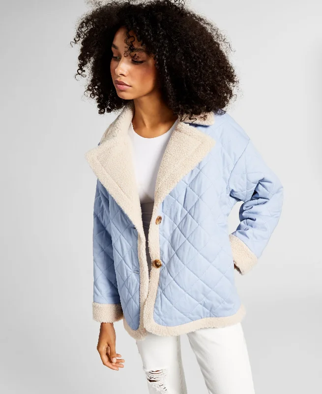 Now This Womens Quilted Fleece Lined Jacket Fitted Jacket Loose Jacket Oversized Jacket