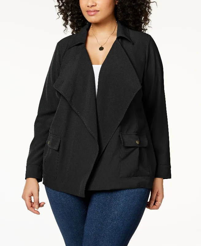 NY Collection Plus Size Open Front Jacket Print Jacket Jacquard Jacket Embroidered Jacket