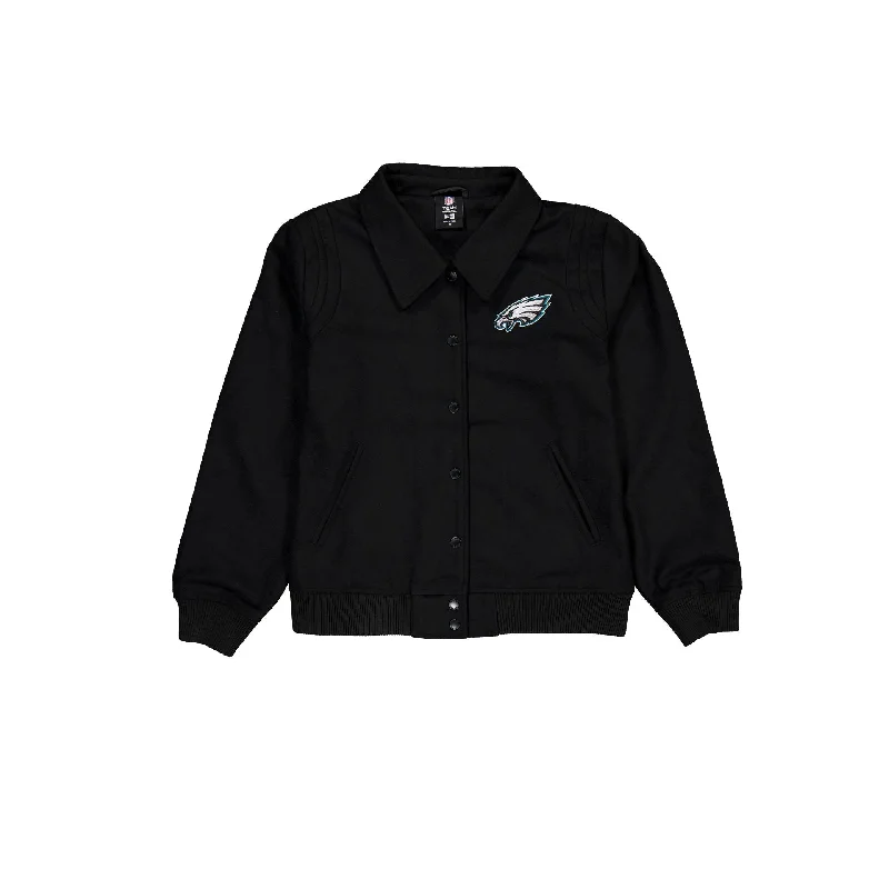 Philadelphia Eagles Sport Night Women's Jacket Zippered Jacket Buttoned Jacket Snapped Jacket