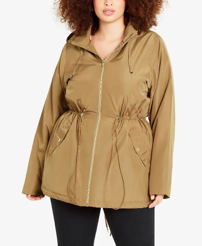 Plus Size Lightweight Hooded Jacket Cotton Fabric Linen Fabric Terry Fabric