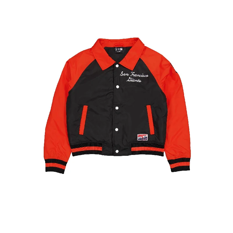 San Francisco Giants Throwback Women's Jacket Welt Pockets Slit Pockets Flap Pockets
