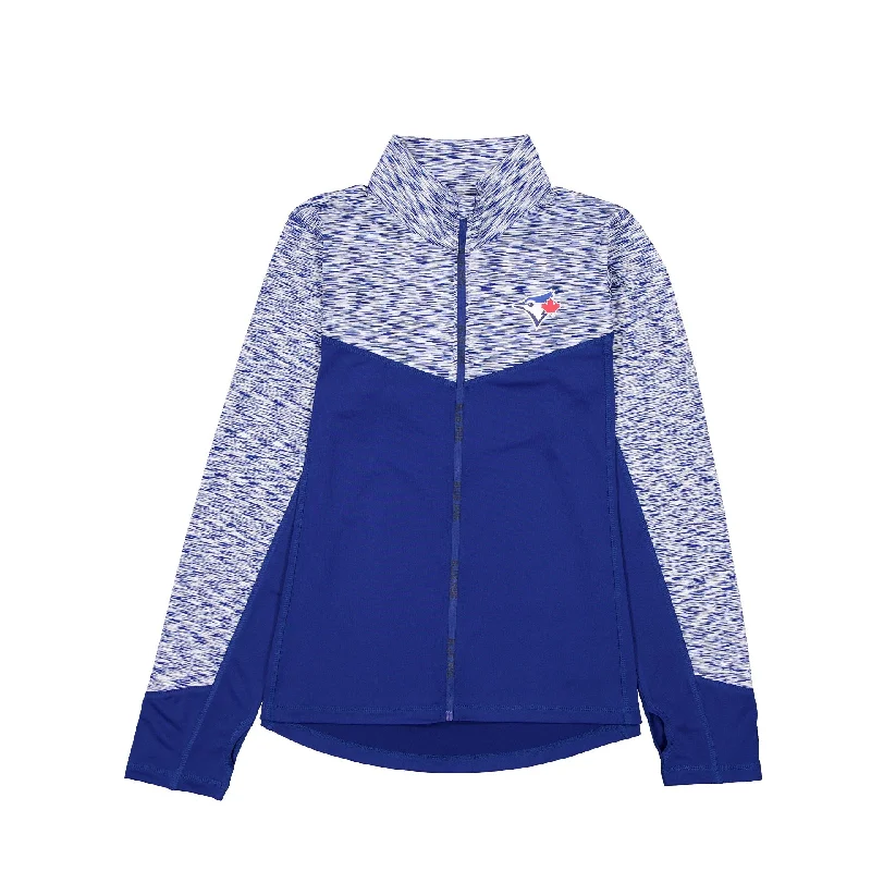 Toronto Blue Jays Active Women's Jacket Denim Fabric Leather Fabric Suede Fabric
