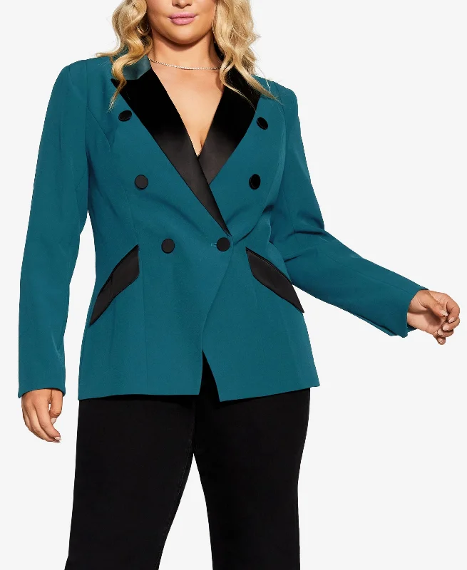 Trendy Plus Size Tuxe Luxe Blazer Jacket Fleece Jacket Down Jacket Parka