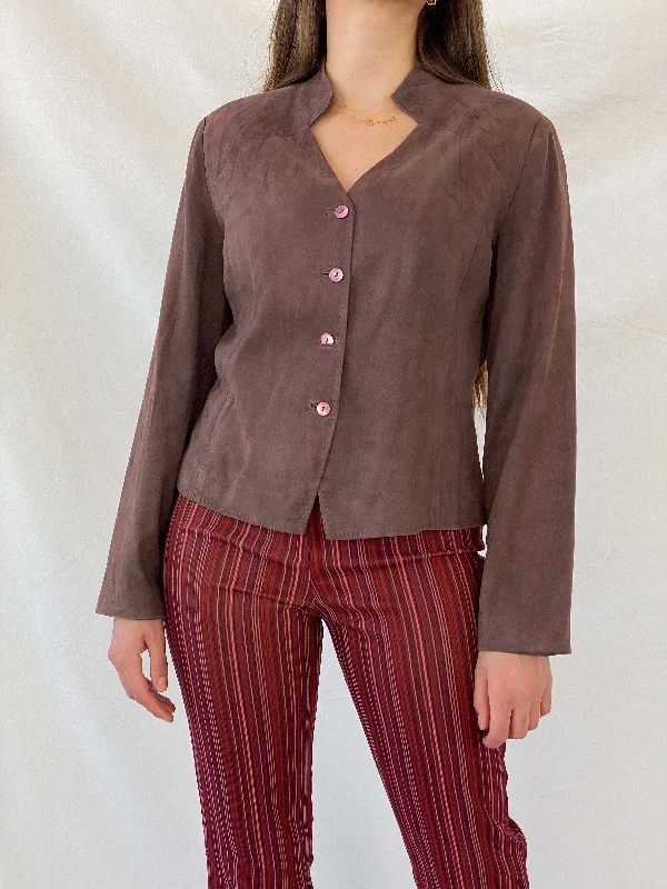 Vintage Country Casuals Brown Buttoned Light Jacket - L Wool Jacket Cashmere Jacket Tweed Jacket