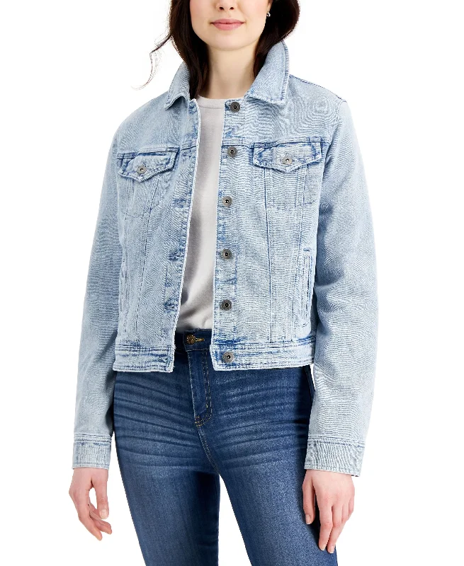 Women's Classic Denim Jacket Elasticated Jacket Padded Jacket Insulated Jacket