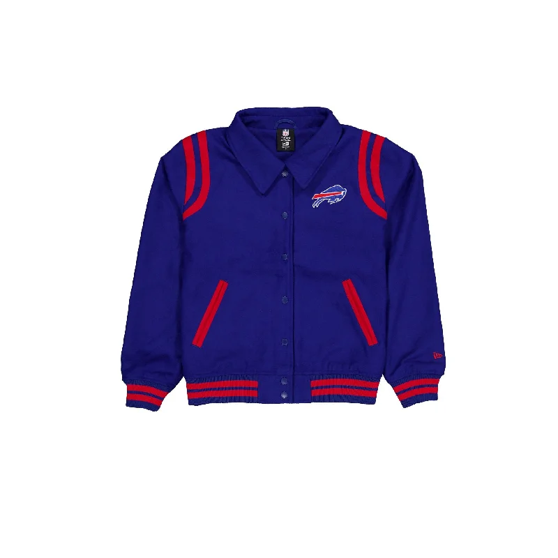 Buffalo Bills Sport Night Women's Jacket Zippered Front Buttoned Front Snap Front