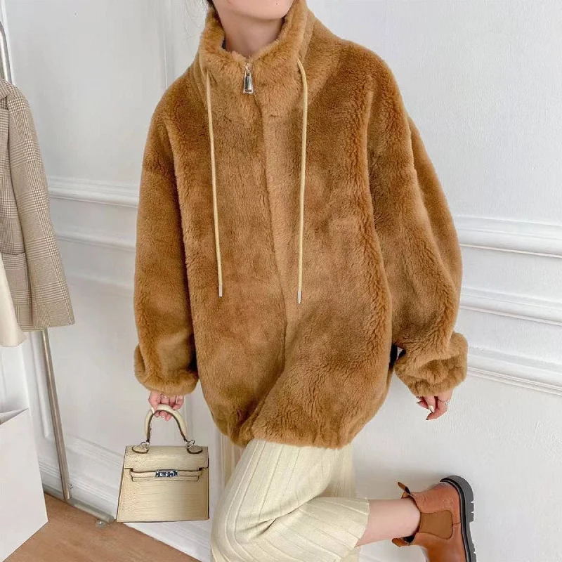 Camille Sheepskin Teddy Jacket Fleece Jacket Down Jacket Feather Jacket