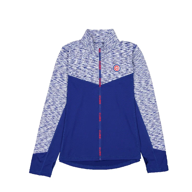 Chicago Cubs Active Women's Jacket One-Shoulder Jacket Off-the-Shoulder Jacket Asymmetrical Jacket