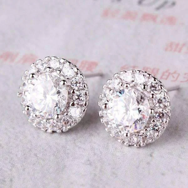 Crystal Solitaire Stud Earrings with Removable Halo Jacket Jersey Jacket Tulle Jacket Batik Jacket