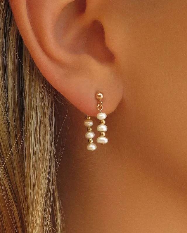 Freshwater Pearl Ear Jacket Earrings Zippered Jacket Buttoned Jacket Snapped Jacket