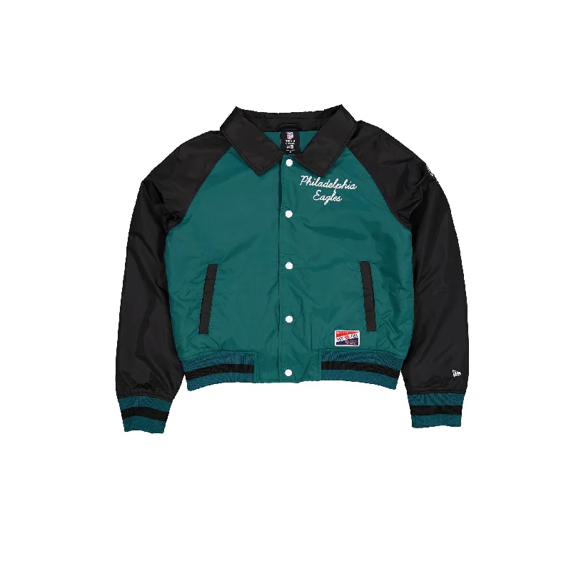 Philadelphia Eagles Throwback Women's Jacket Faux Fur Jacket Real Fur Jacket Shearling Jacket