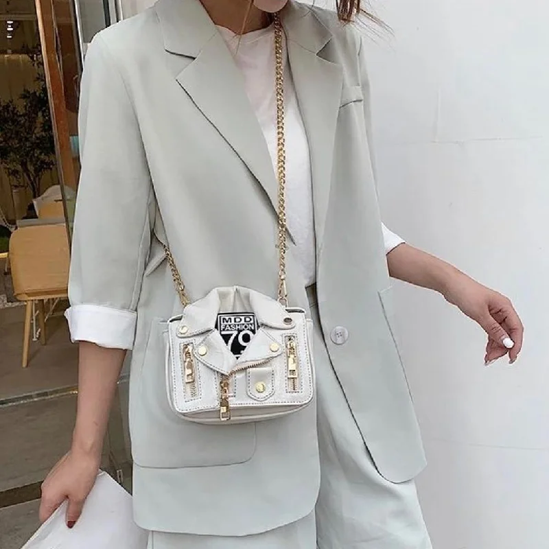 Spunkz Biker Jacket Crossbody Bag for women Print Jacket Jacquard Jacket Embroidered Jacket