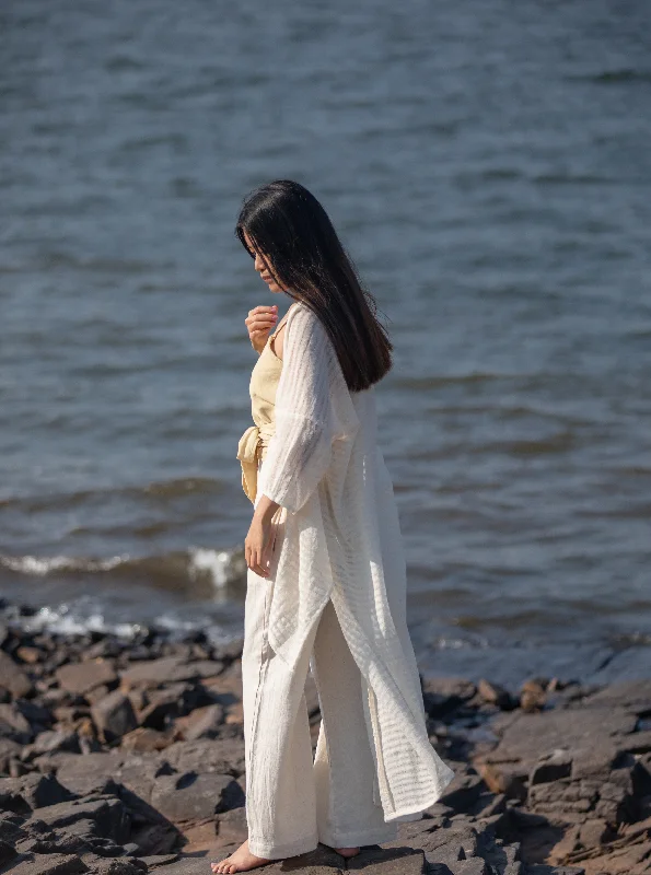 Unborn Studio Undyed - Throw-over jacket Cotton Fabric Linen Fabric Terry Fabric
