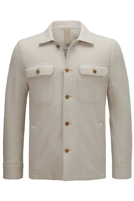Four Pocket Shirt Jacket - Sand Mesh Jacket Canvas Jacket Denim Jacket