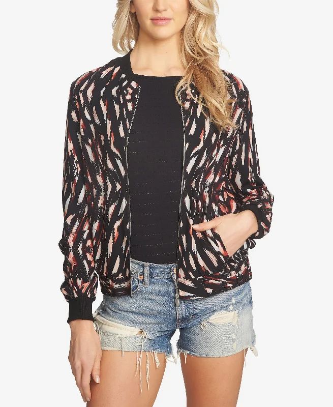 1.State Printed Bomber Jacket Ribbed Jacket Pleated Jacket Ruffled Jacket