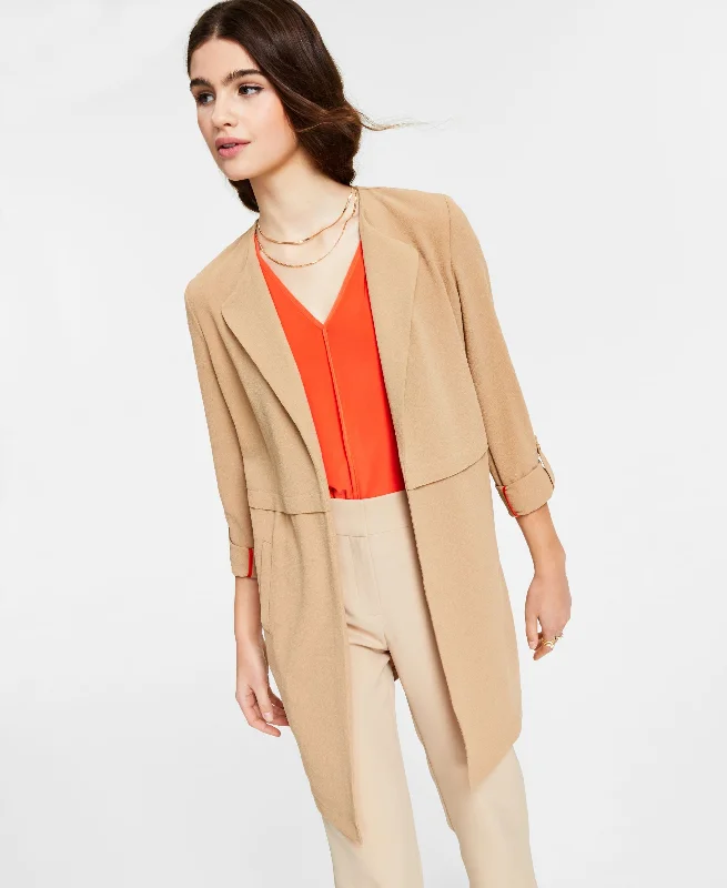Bar III Womens Roll Tab Sleeve Duster Jacket Notch Collar Jacket Peter Pan Collar Jacket Cowl Neck Jacket Bar III Womens Roll Tab Sleeve Duster Jacket Notch Collar Jacket Peter Pan Collar Jacket Cowl Neck Jacket