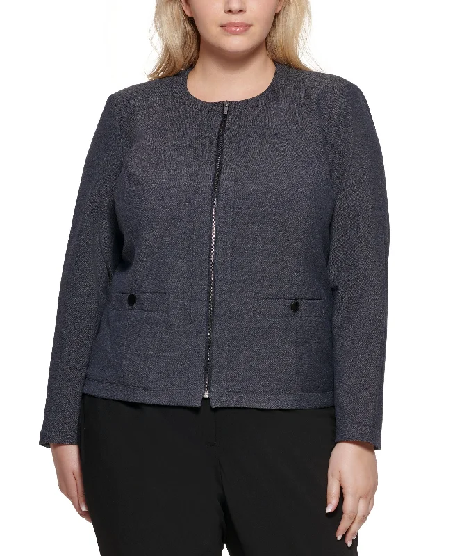 Calvin Klein Plus Size Zip Front Jacket Knit Jacket Woven Jacket Fleece Jacket