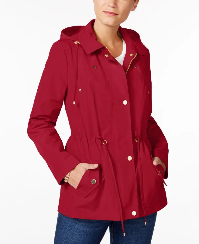 Charter Club Water Resistant Hooded Anorak Jacket Tailored Jacket Straight Jacket A-Line Jacket