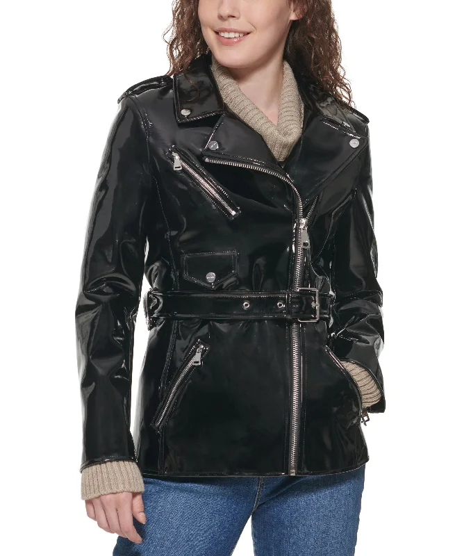 DKNY Belted Moto Jacket Mesh Jacket Canvas Jacket Denim Jacket