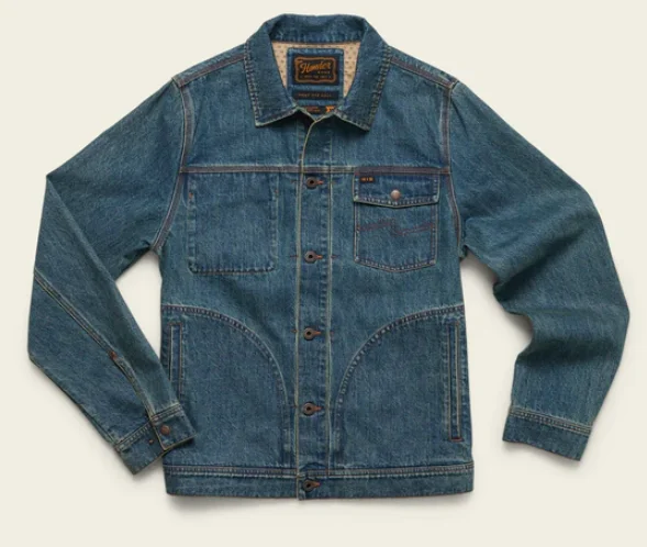 Howler Brothers Lined Depot Jacket - Petty Mid Wash Snapped Jacket Toggled Jacket Drawstring Jacket