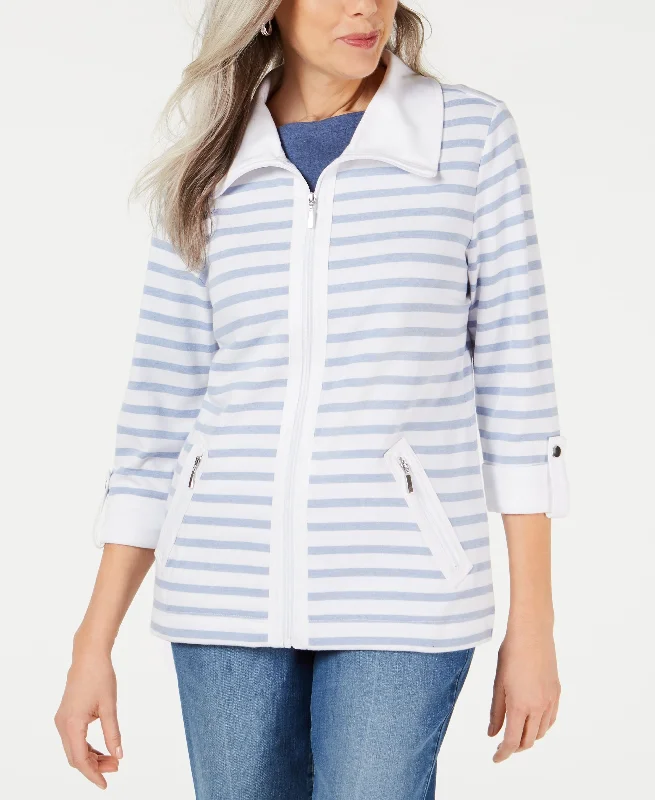 Karen Scott Zip Front Casual Knit Jacket V-Neck Jacket Boat Neck Jacket Square Neck Jacket Karen Scott Zip Front Casual Knit Jacket V-Neck Jacket Boat Neck Jacket Square Neck Jacket