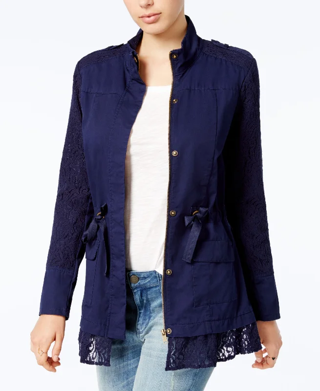 Maison Jules Lace Utility Jacket Faux Fur Jacket Real Fur Jacket Shearling Jacket