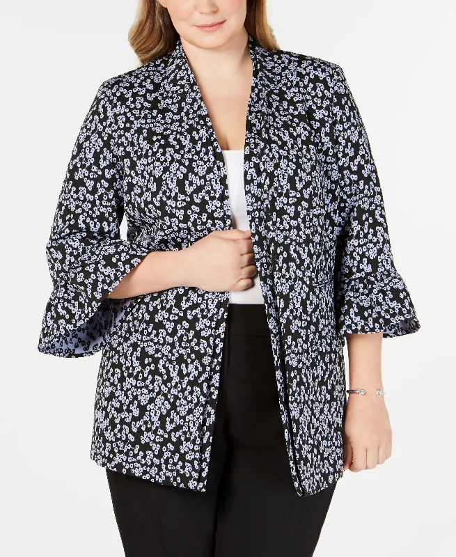 Nine West Plus Size Floral Print Bell Sleeve Jacket Tiered Jacket Buttoned Jacket Zippered Jacket Nine West Plus Size Floral Print Bell Sleeve Jacket Tiered Jacket Buttoned Jacket Zippered Jacket