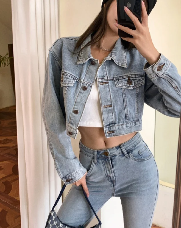 Outside the ride loose tops autumn denim jacket Striped Jacket Polka Dot Jacket Floral Jacket
