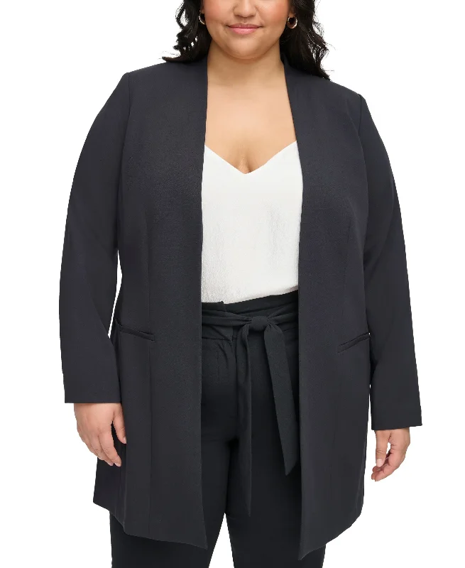Plus Size Collarless Topper Jacket Chenille Jacket Brocade Jacket Lace Jacket