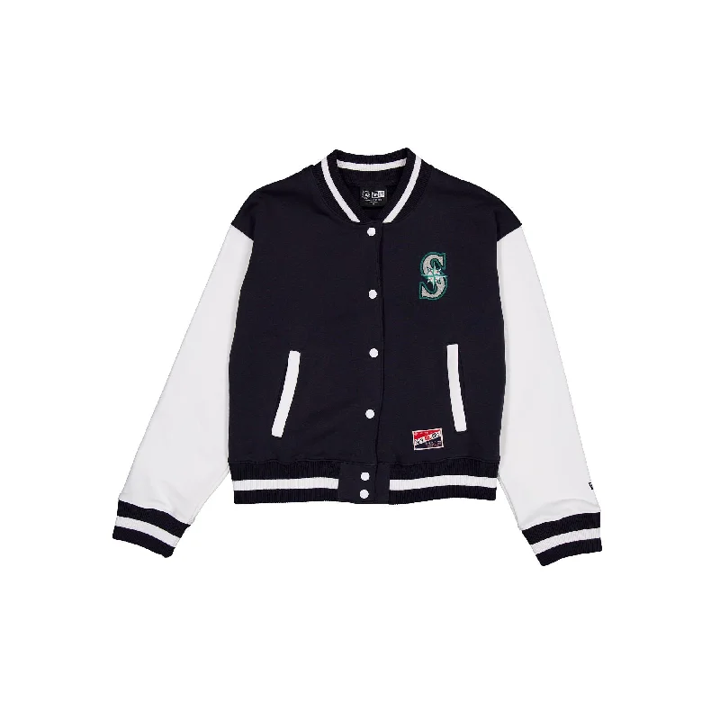 Seattle Mariners Throwback Fleece Women's Jacket Corduroy Jacket Velvet Jacket Brocade Jacket