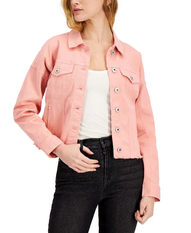 Style & Co Raw Hem Denim Jacket Fleece Jacket Down Jacket Feather Jacket