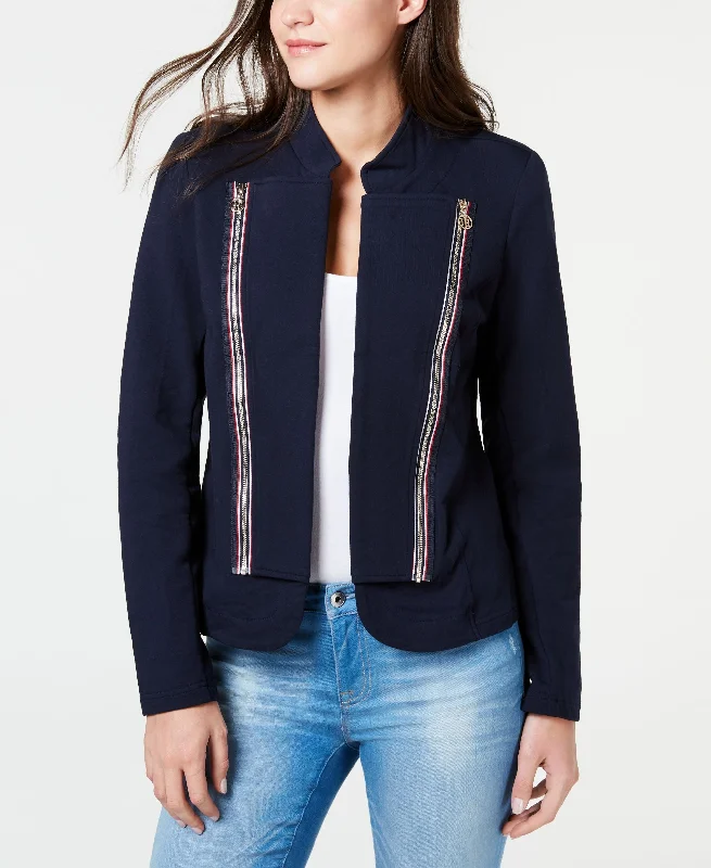 Tommy Hilfiger Band Collar French Terry Jacket Mesh Jacket Canvas Jacket Denim Jacket