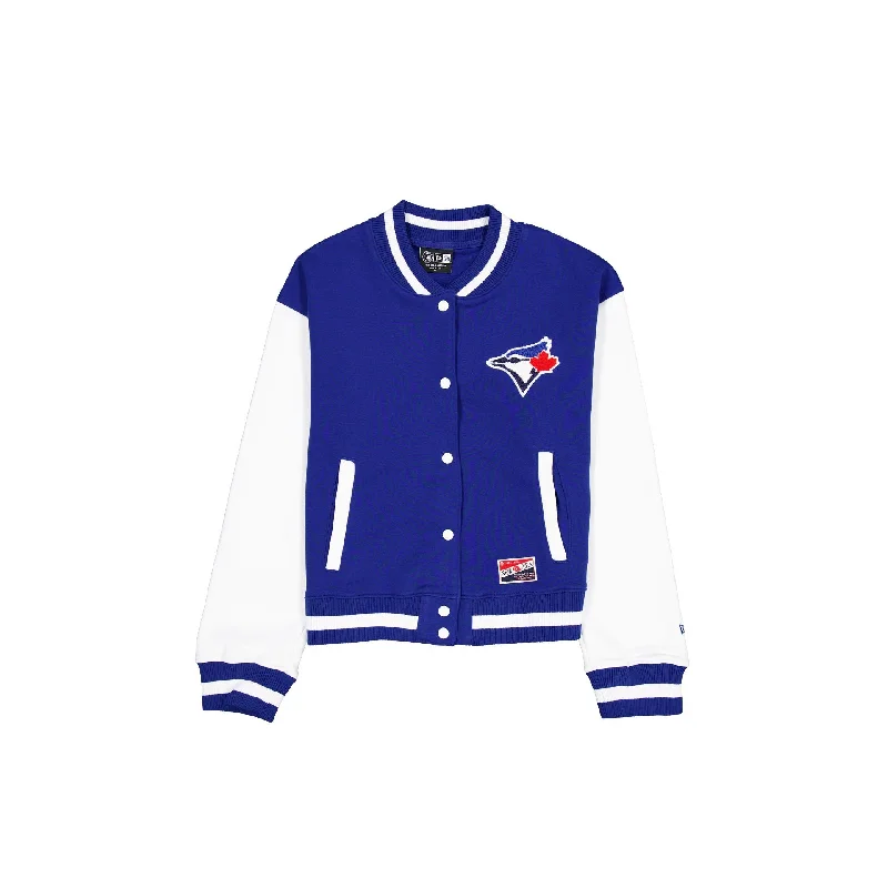 Toronto Blue Jays Throwback Fleece Women's Jacket Oversized Jacket Tailored Jacket Straight Jacket