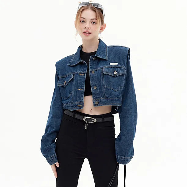 Women Fashion Long Sleeve Denim Jacket jeans Faux Fur Fabric Real Fur Fabric Shearling Fabric